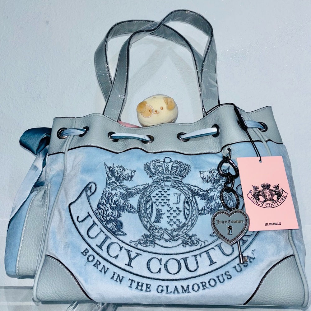 Juicy Couture light baby blue heritage Scottie twig dogs daydreamer